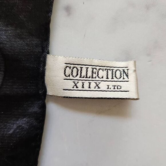 Collection XIIX black fringe shawl Mexican silky vintage extra long - Picture 6 of 8